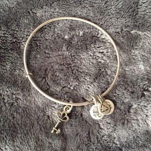 Alex and Ani Silver Key Charm Bracelet